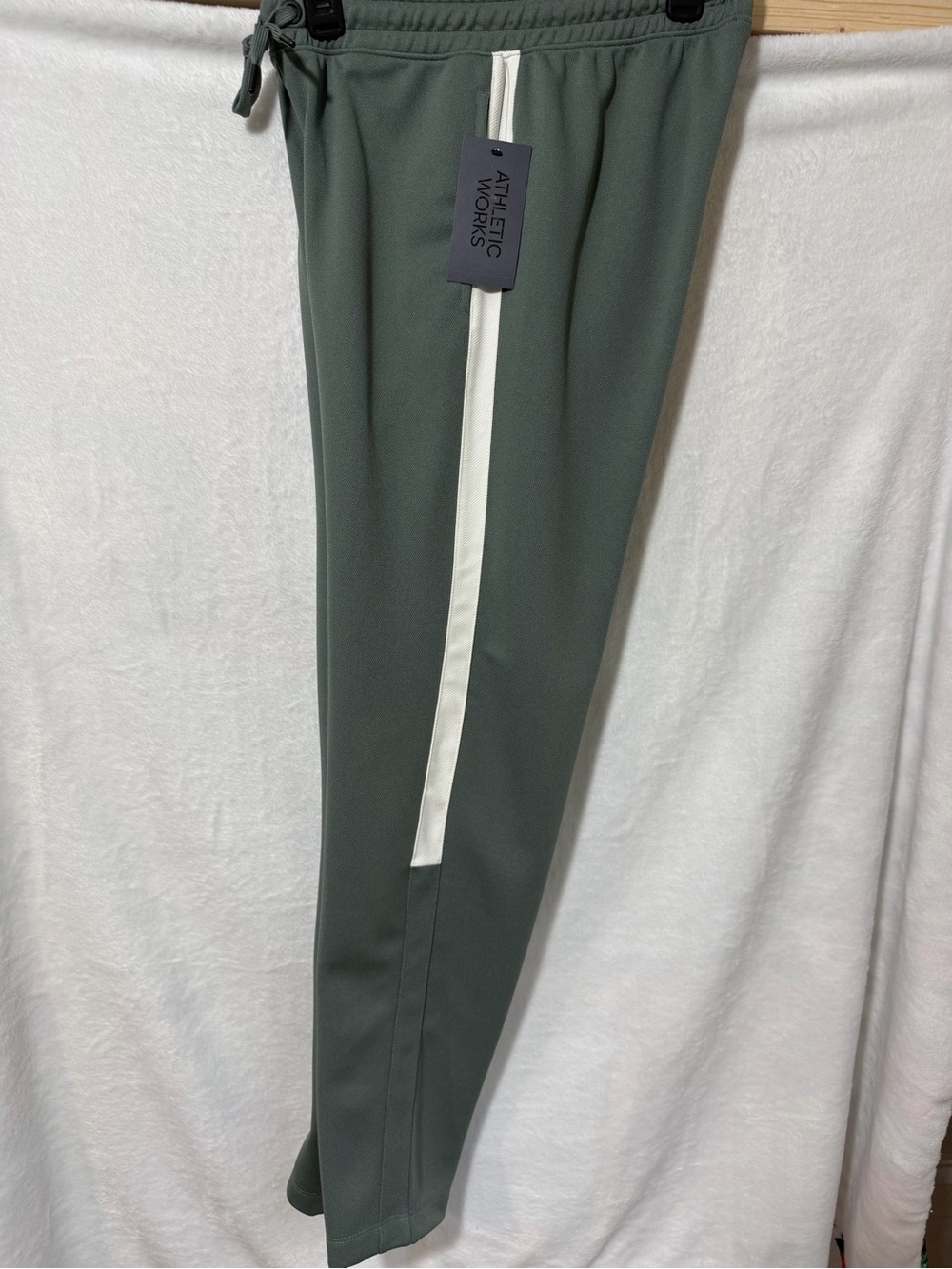 Athletic Works Olive Green Joggers with White Side Stripe